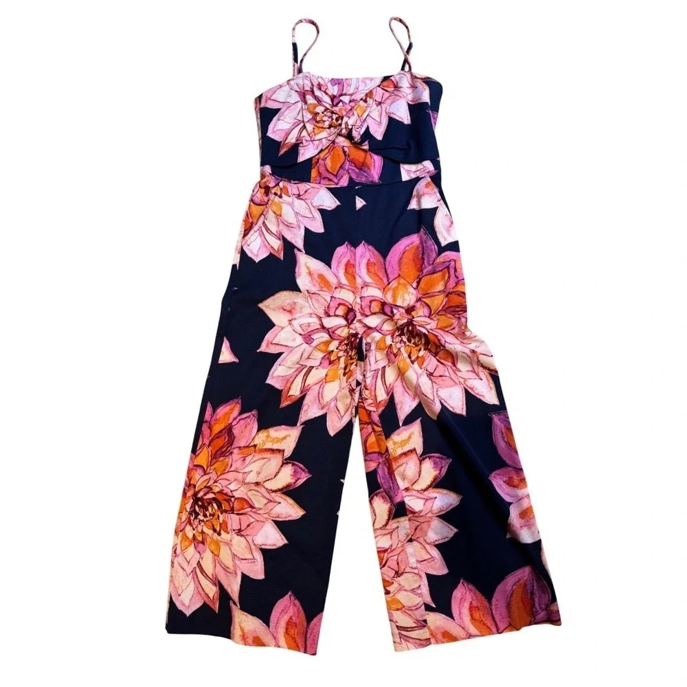 Trina Turk Women's Floral Print Sleeveless‎ Wide Leg Jumpsuit Size 6